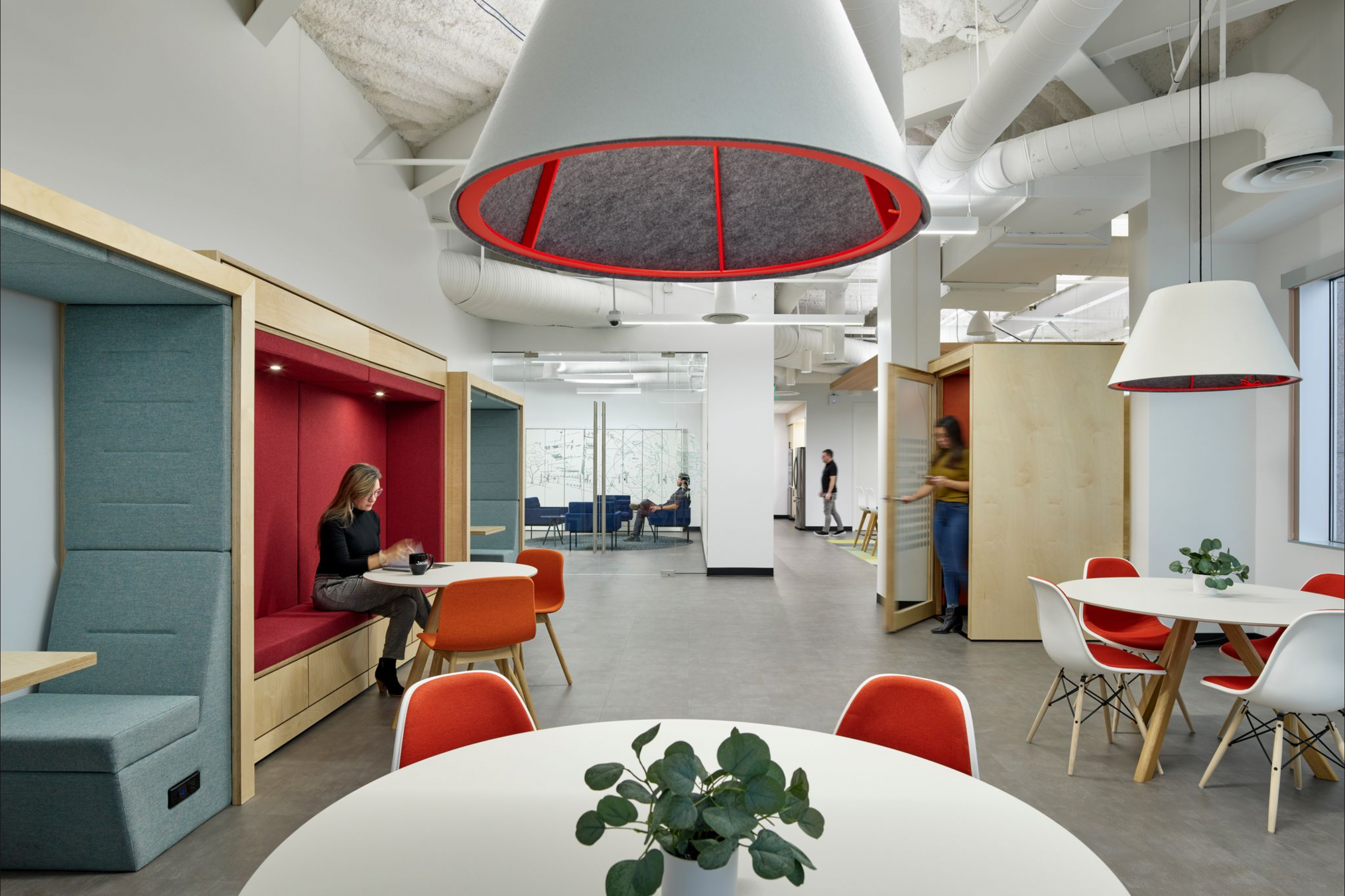 Work modes plotted then, now, and future, physical and virtual, across the whole company